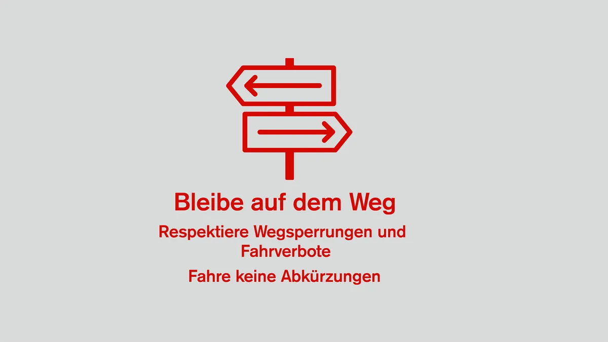 Illustration Bike-Knigge 5: Bleibe auf dem Weg
