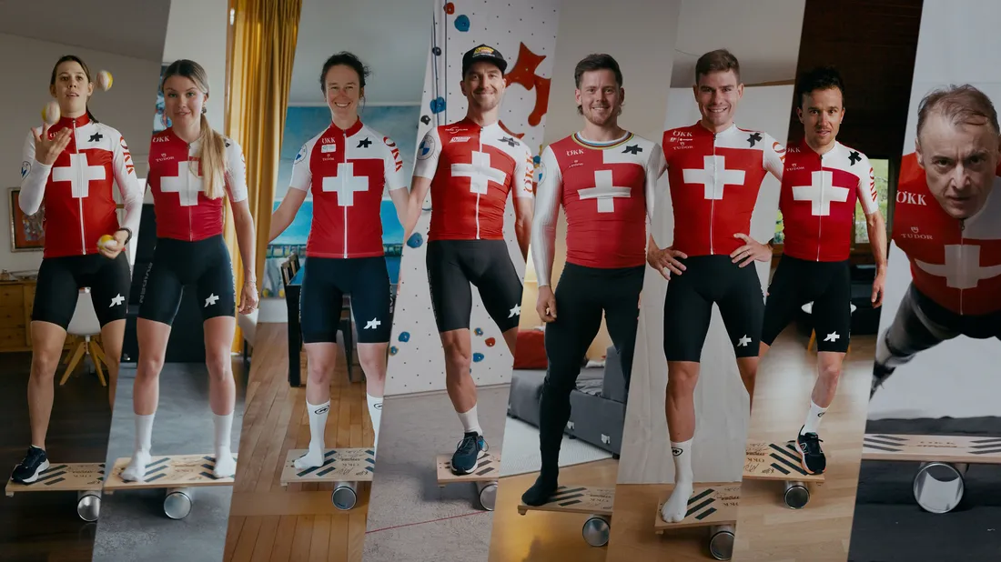 Collage mit Athleten von Swiss Cycling