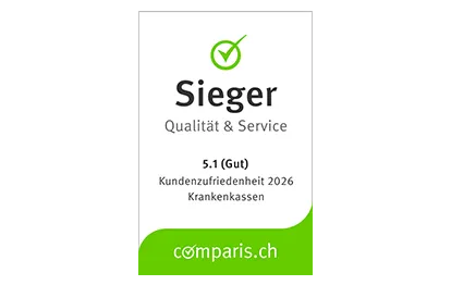 Comparis Auszeichnungssiegel Note 5.0 in Preis Leistung