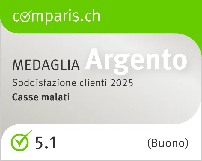 Comparis Medaglia Argento per ÖKK, Soddisfazione clienti 2025, Casse malati
