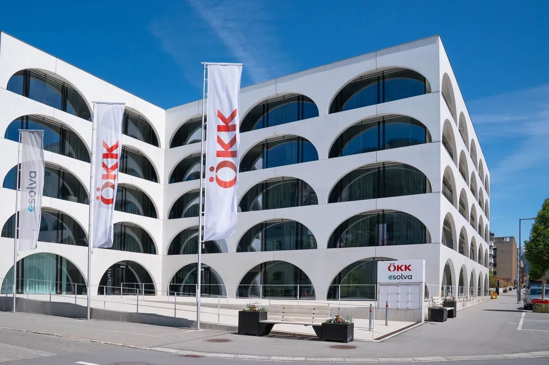 Ikonisches Hauptgebäude von ÖKK in Landquart
